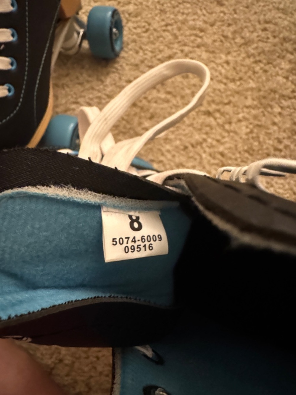Candi Girl Black & Light Blue Quad Roller Skates 8 - Picture 5 of 5
